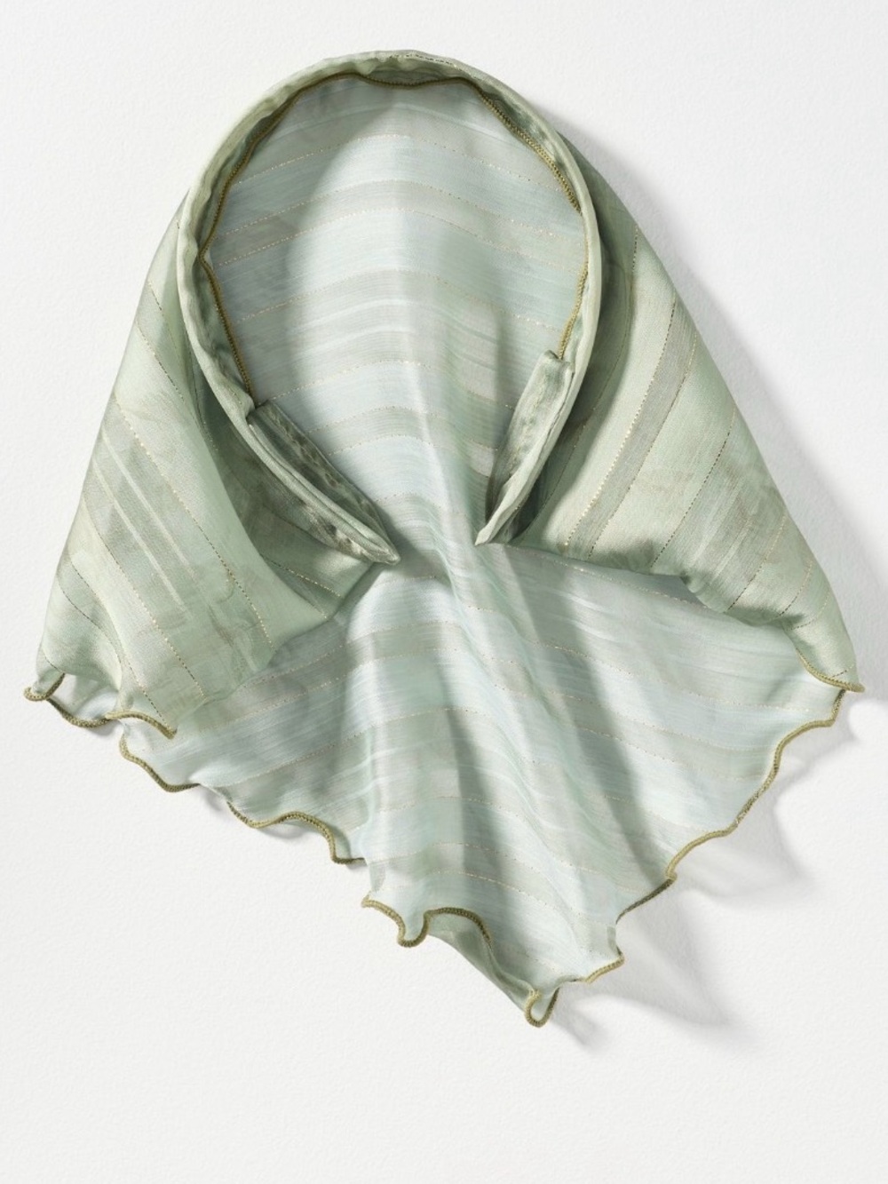 Anthropologie Mint Green-Stripe Scarf